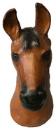 Large Horse Head Leather Covered Paper Mache Wall Mount