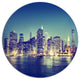 New York City Evening Panorama, Cityscape Wall Round Wall Art, 36"