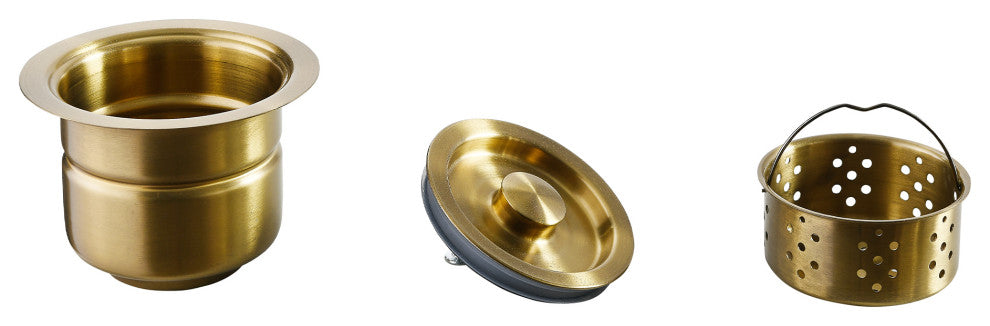 4.5" Stainless Steel Basket Drain, Gold