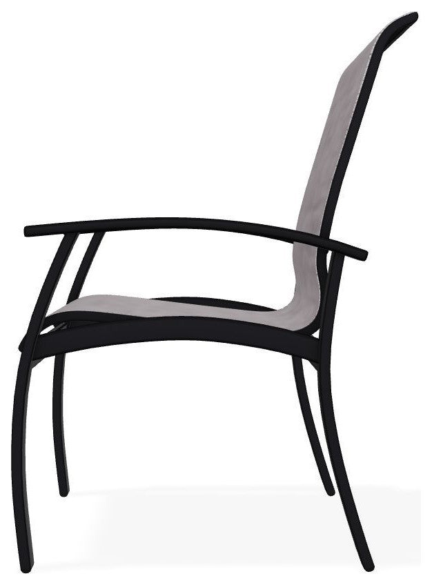 Belle Isle Sling Outdoor Dining Chair, Fossil/Black