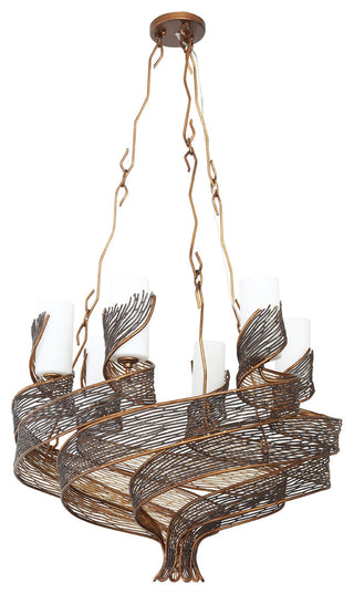 Flow 6-Lt Chandelier - Hammered Ore