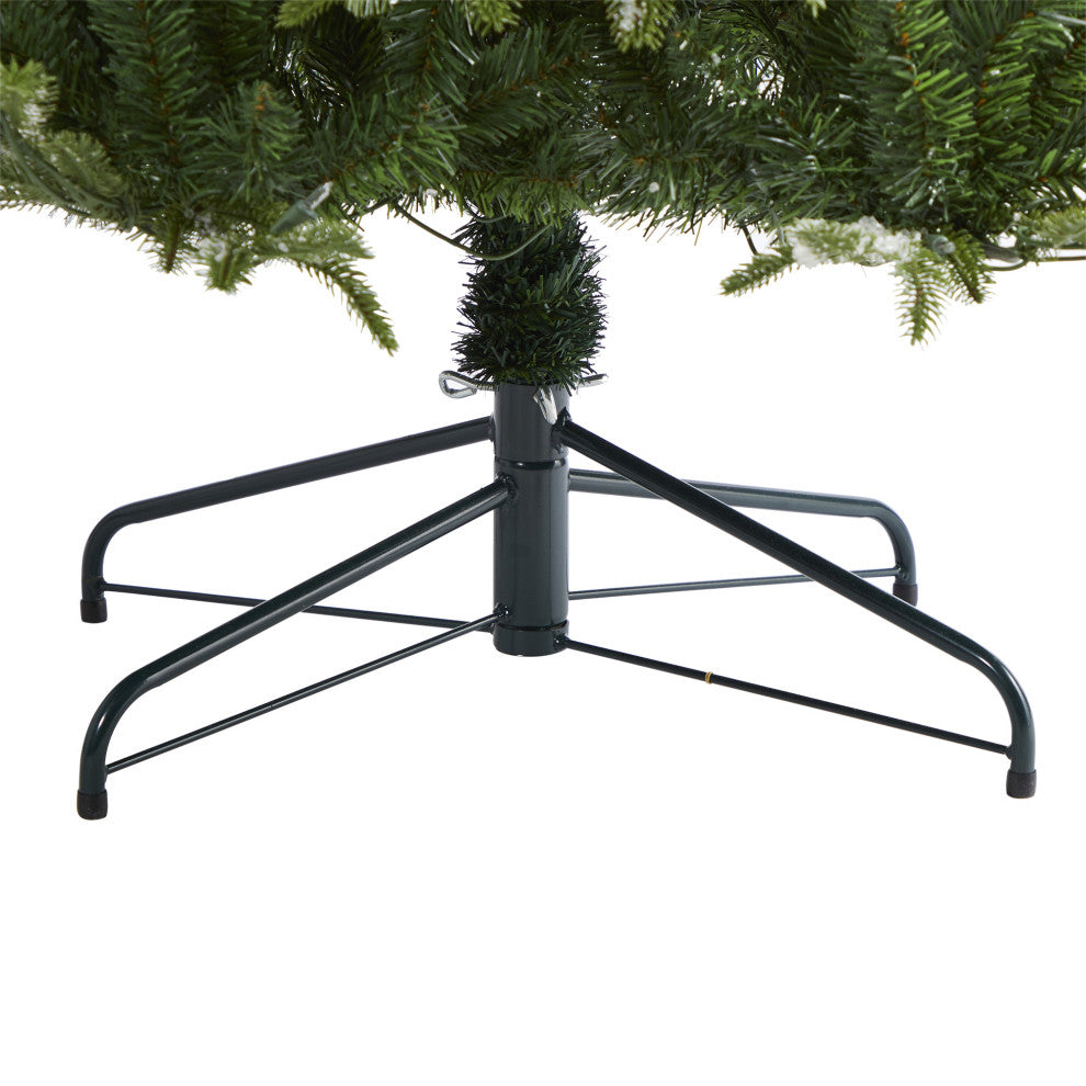 7' Snowed Grand Teton Faux Xmas Tree W/500 Clear Lights & 1050 Bendable Branches