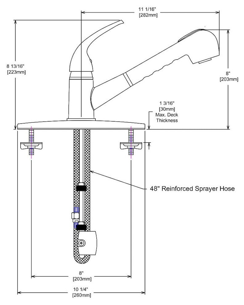 Crystal Cove 42-5678 Satin Nickel Kitchen Faucet w/ Sprayer