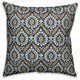 Ikat, Brown and Blue Throw Pillow Cover, 16"x16"