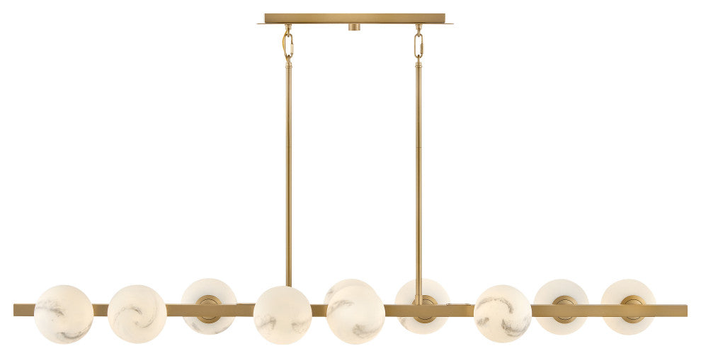 Fredrick Ramond Selene Large Ten Light Linear, Lacquered Brass