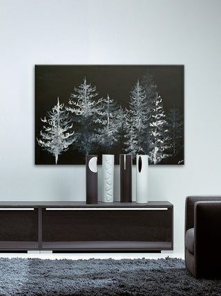 "Trees in Moonlight" Painting Print on Wrapped Canvas, 45x30