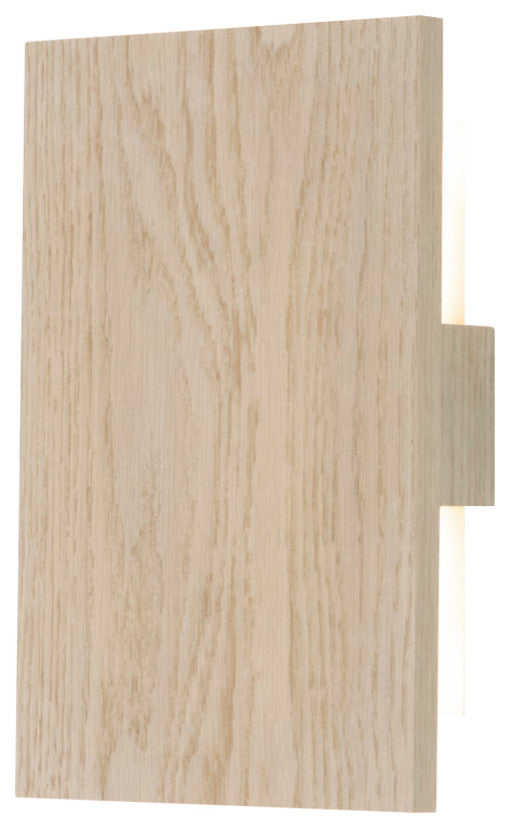 Tersus LED Sconce White Washed Oak Brushed Brass 3500 K