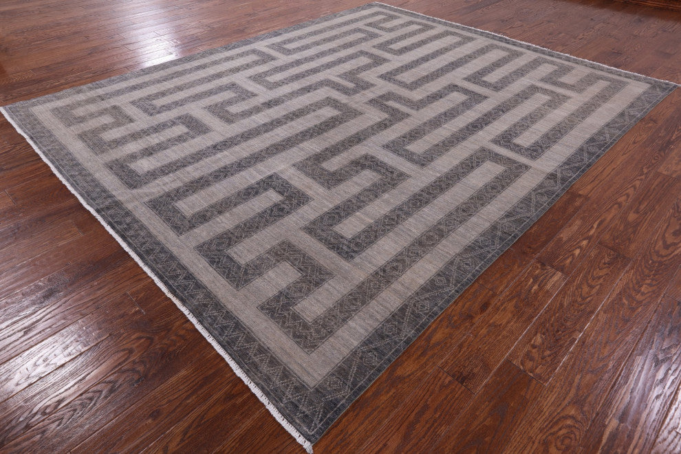 8' 2" X 9' 10" Southwest Navajo Hand Knotted Wool Rug Q4851