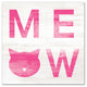 Designs Direct Meow Distressed Pink 30x30 Canvas Wall Art