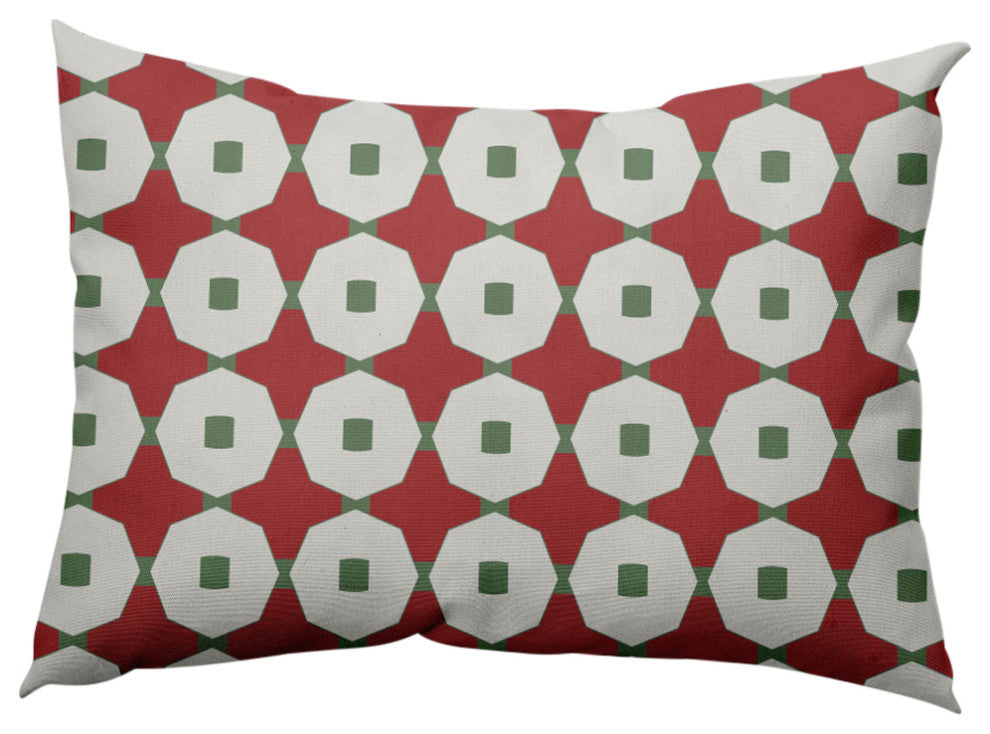 Button Up Decorative Throw Pillow, Ligonberry Red, 14"x20"
