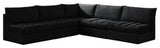 Jacob Velvet Upholstered 5-Piece L-Shaped Modular Sectional, Black