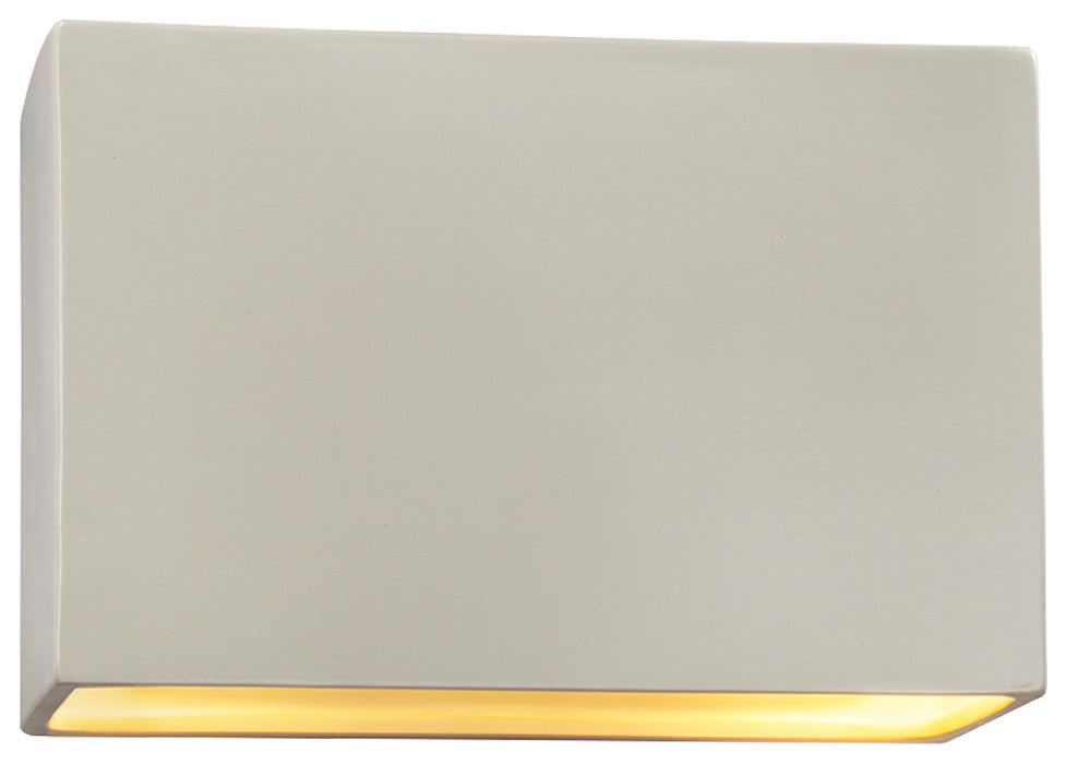 Ambiance ADA Outdoor Large Ceramic Rectangle Wall, Matte White/Gold, LED