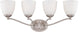 Nuvo 4 Light Patton Vanity and Wall Brushed Nickel Light Fixture