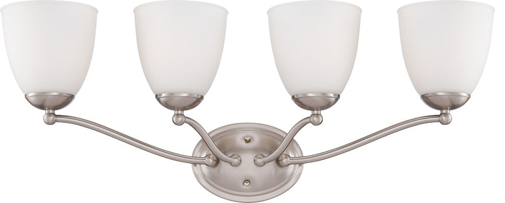 Nuvo 4 Light Patton Vanity and Wall Brushed Nickel Light Fixture