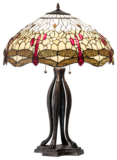 Meyda Lighting 229133 30" High Tiffany Hanginghead Dragonfly Table Lamp