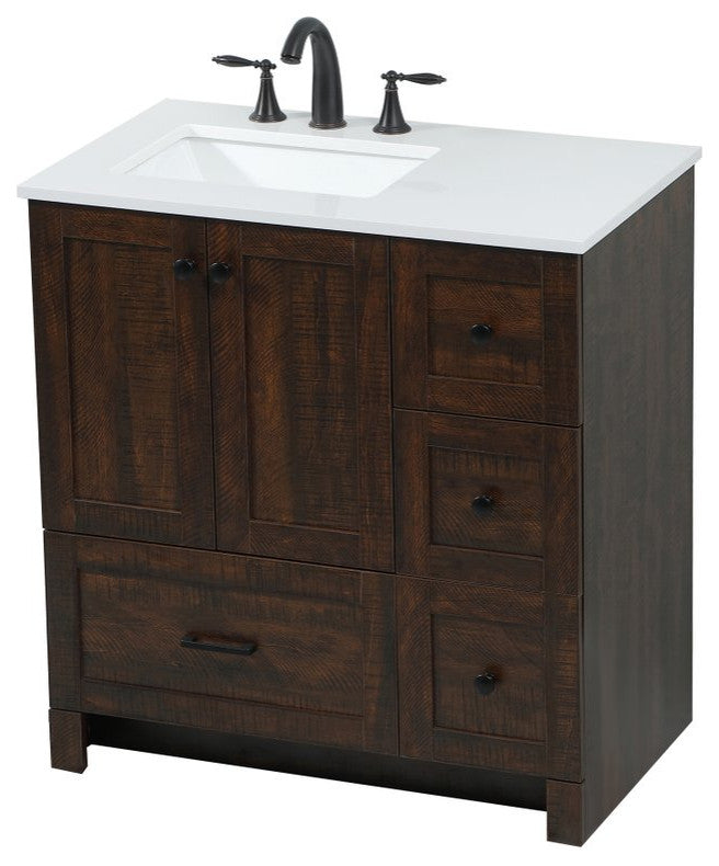 Home Living 19" Farmhouse Expresso-Light Bathroom Vanity