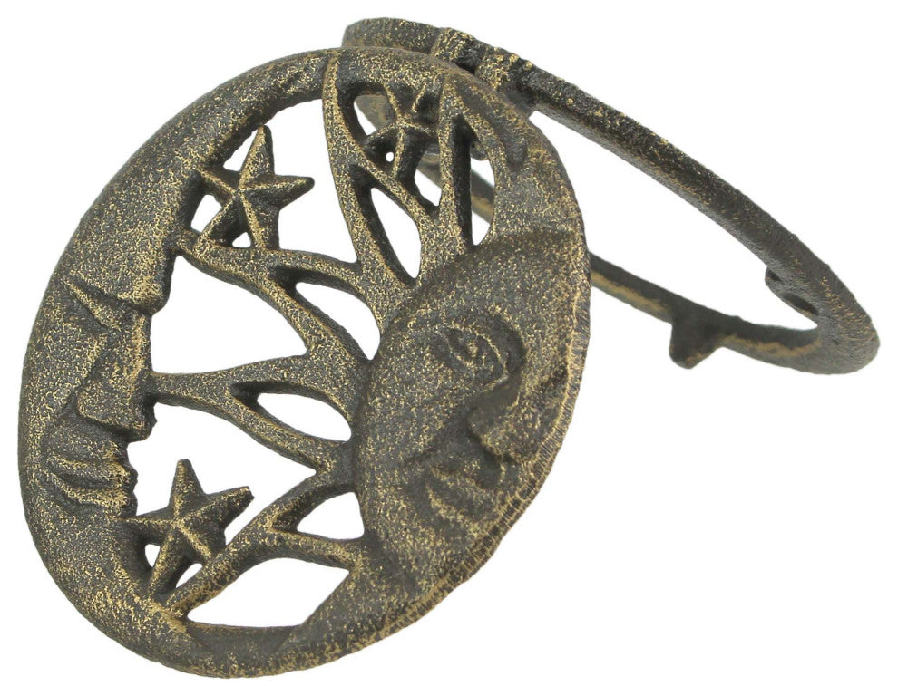 Bronze Cast Iron Decorative Sun Moon Stars Door Knocker Rustic Home Decor