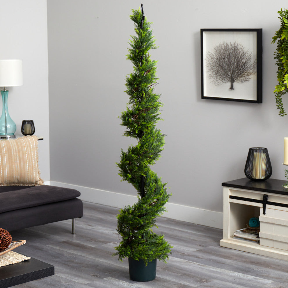Tree shown in a real living-room setting; full product visible; no overlays.