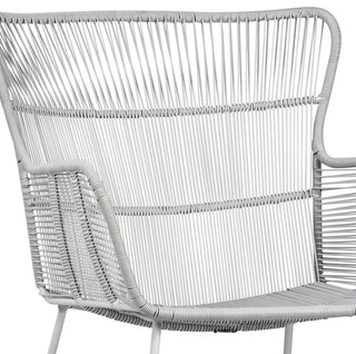 Outdoor White Rope Dining Arm Chair