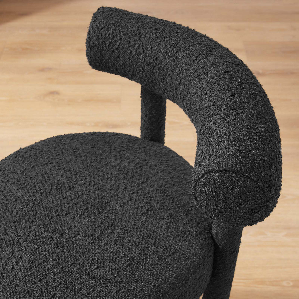 Toulouse Boucle Fabric Counter Stool - Black Black