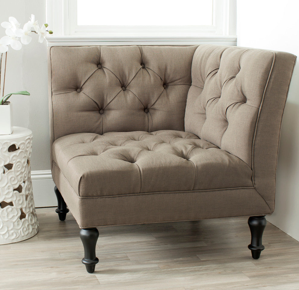 Safavieh Jack Tufted Corner Chair, Olive, Black
