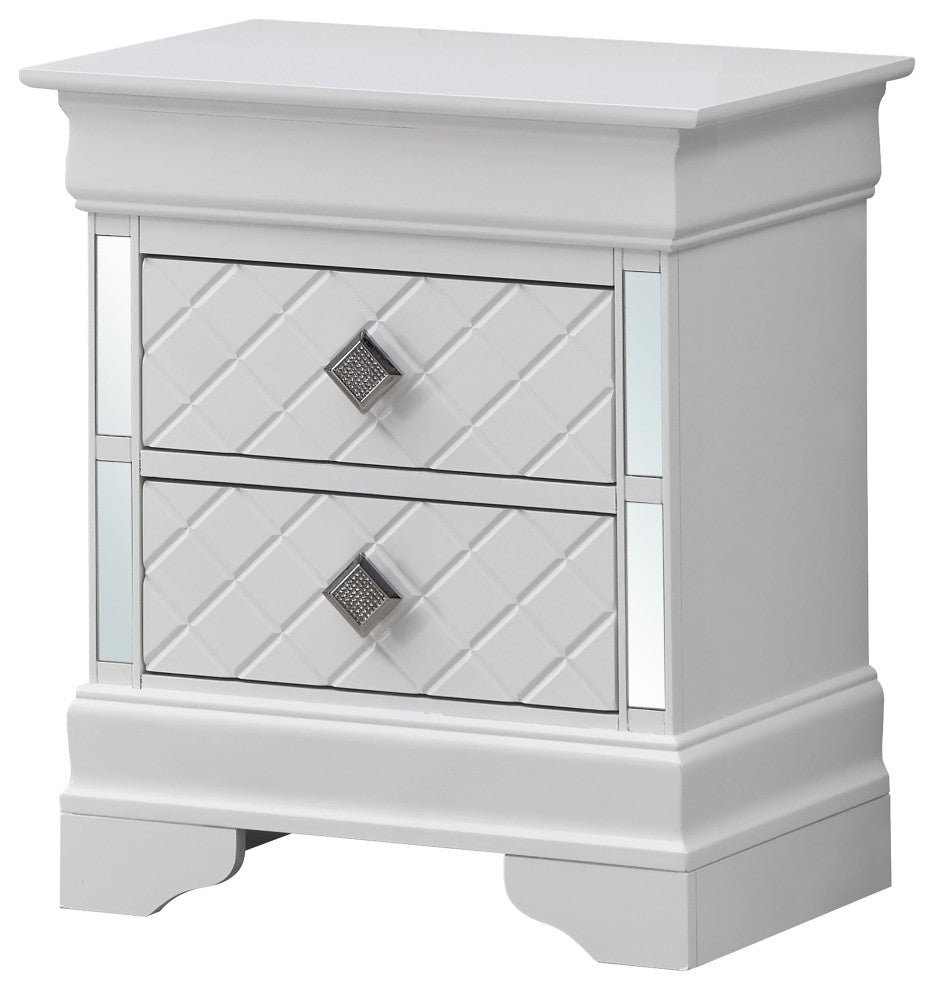 Verona 2-Drawer Nightstand, White
