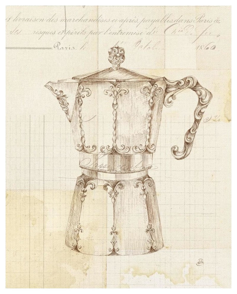 "Authentic Coffee III" Digital Paper Print by Daphne Brissonnet, 18"x22"