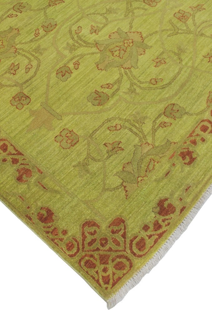 Overdyed Chobi Yusuf Green/Rust Rug, 8'4x9'4