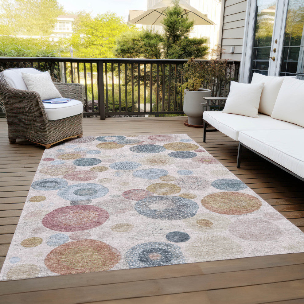 Machine Washable Indoor/Outdoor Chantille ACN1896 Blush 9' x 12' Rug