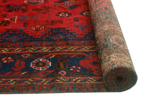 Fine Vintage Distressed Malaya Red/Navy Rug, 6'9 x 10'3