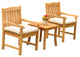 3-Piece Teak Set, 18" Side Table, 2 Devon Chairs, Sunbrella Cushion, Tangerine