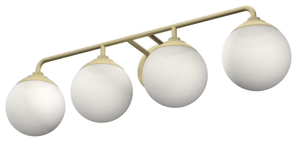 Hunter Hepburn Painted Modern Brass 4-Light Vanity Wall Fixture