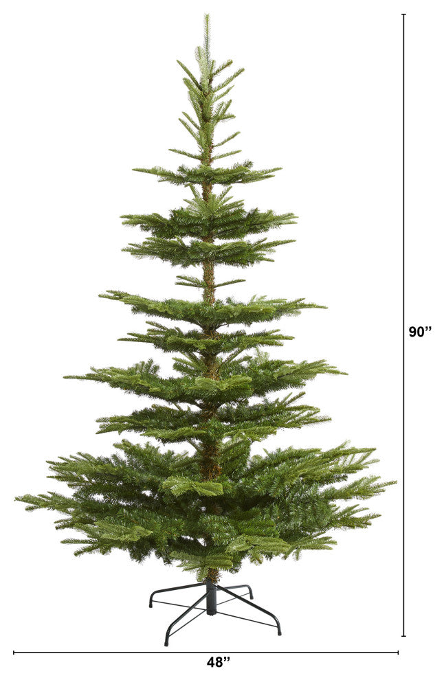 7.5' Layered Washington Spruce Faux Xmas Tree With and 1325 Bendable Branches