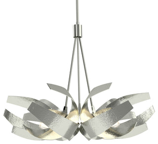 Corona Pendant, Sterling, Clear Glass with Frosted Diffuser, Standard Height