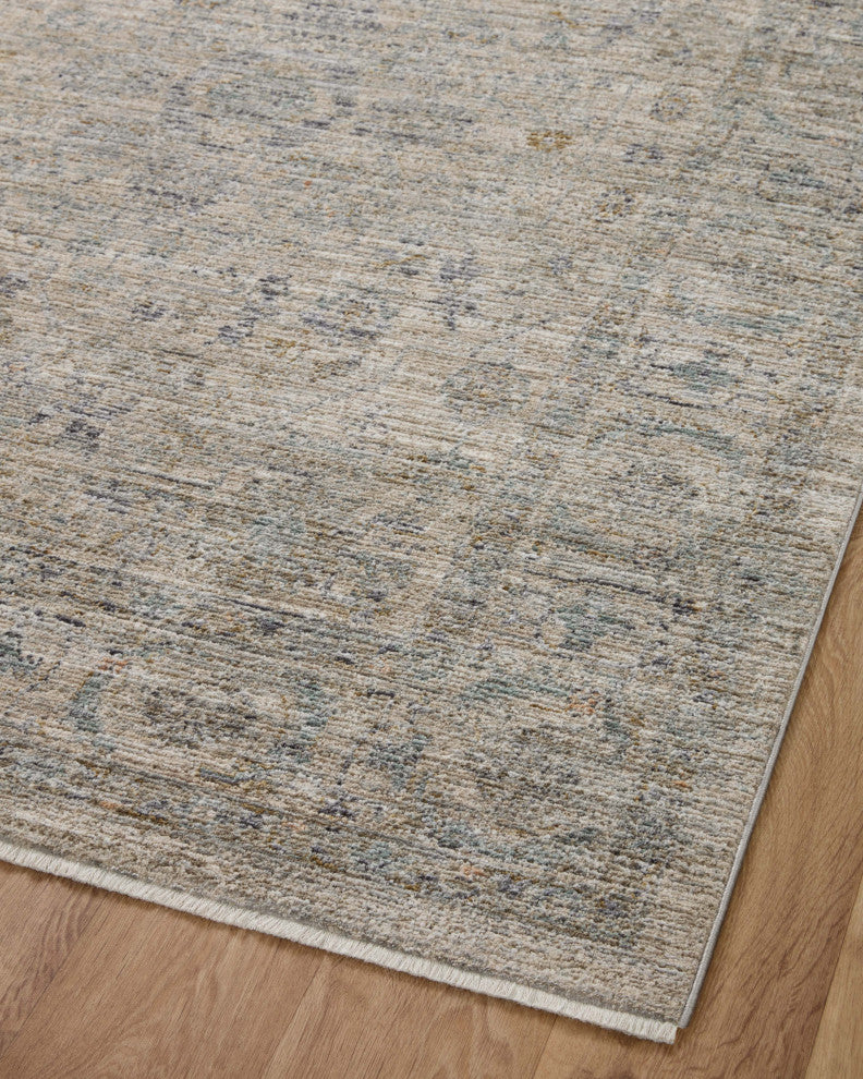 Jean Stoffer x Loloi Katherine Area Rug, Beige / Mist, 18" X 18" Sample