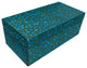 Reverse Painted Mirror Box in Blue and Green Dots, Large, Large