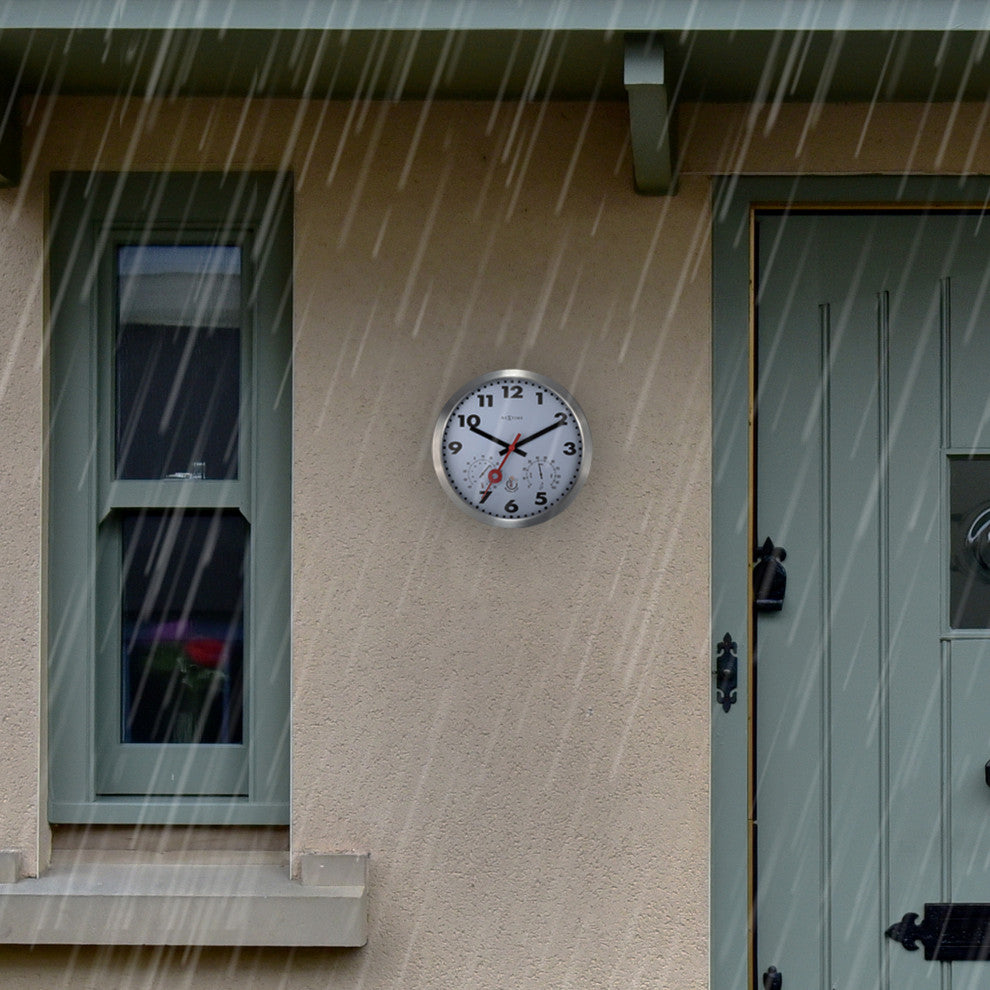 Clematis, 14- Inch Outdoor Weather Station Wall Clock