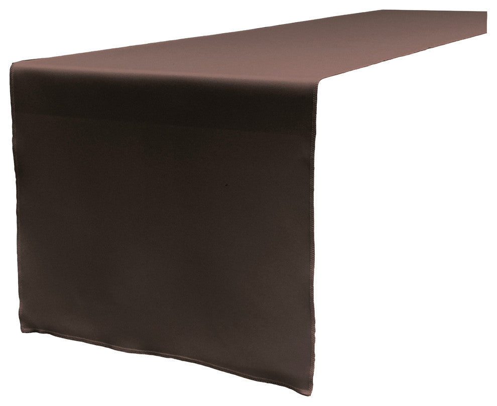 LA Linen Polyester Poplin Table Runner 14"x108", Brown