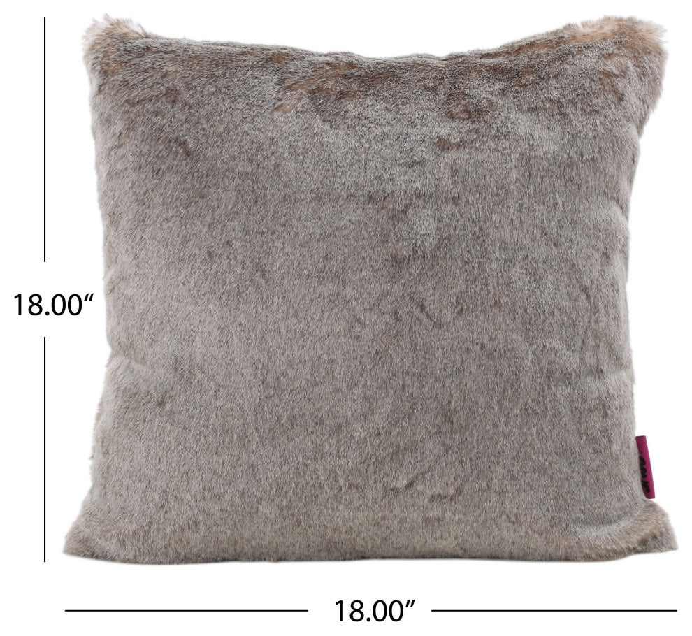 GDF Studio Elise Modern Glam Faux Fur Throw Pillow, Light Brown, 2