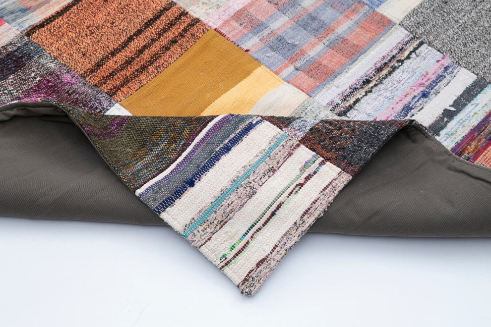 Rug N Carpet - Handmade Turkish 9' 1'' x 11' 5'' Tribal Patchwork Kilim Rug
