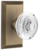 Studio Plate Passage Crystal Egg and Dart Knob, Antique Brass, 2.75"