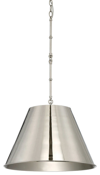 Alden 1-Light Pendant, 18.25", Polished Nickel
