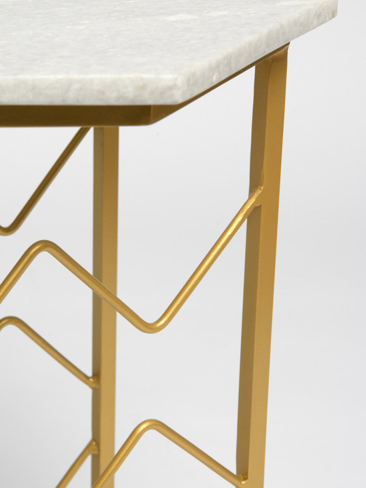 Piers Marble Table, Wine Storage