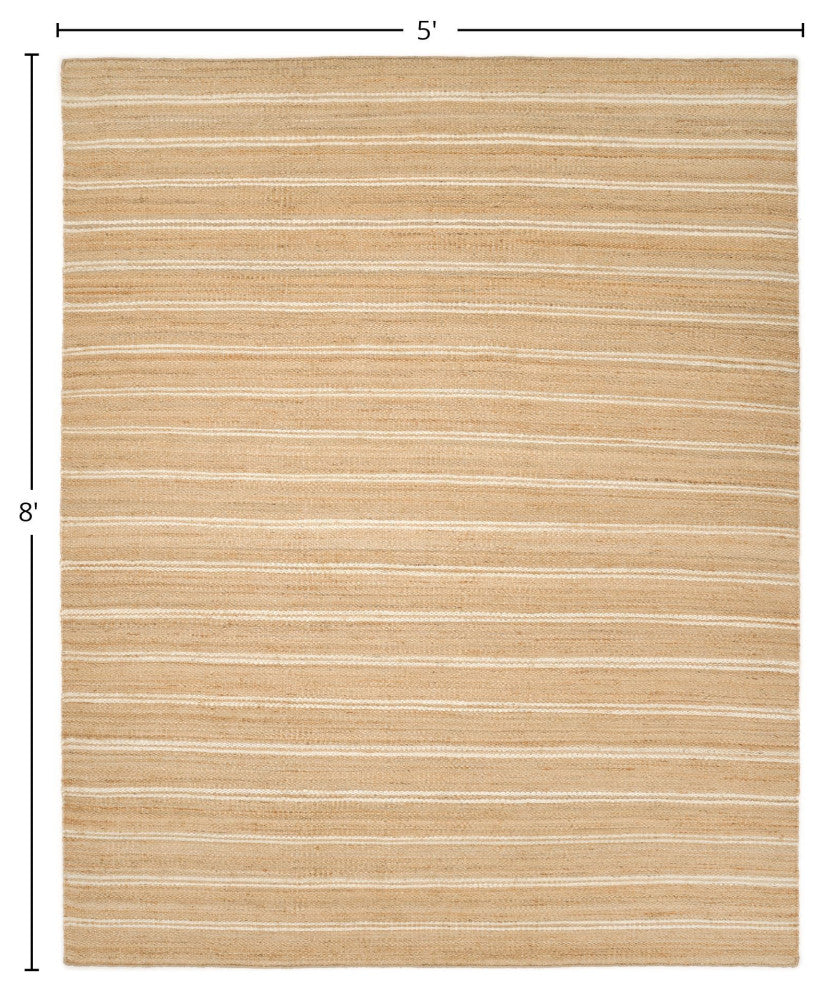 Lilly Handmade Area Rug Brown, 5' 0" X 8' 0"