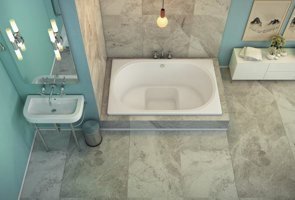 Malibu Honolua Rectangle Whirlpool Bathtub 60x40x22 White