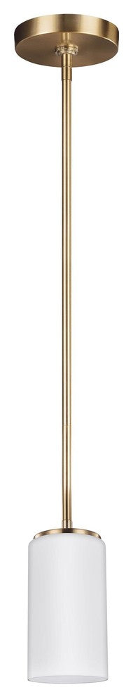 Generation Lighting Lighting 1-Light Mini Pendant, Satin Bronze