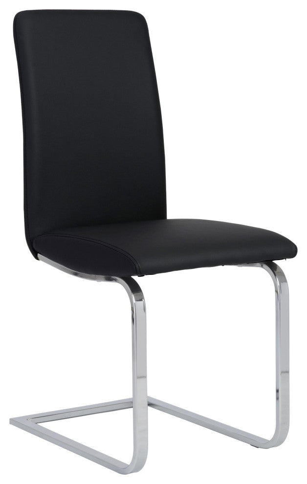 Cinzia Side Chair, Black/Chrome