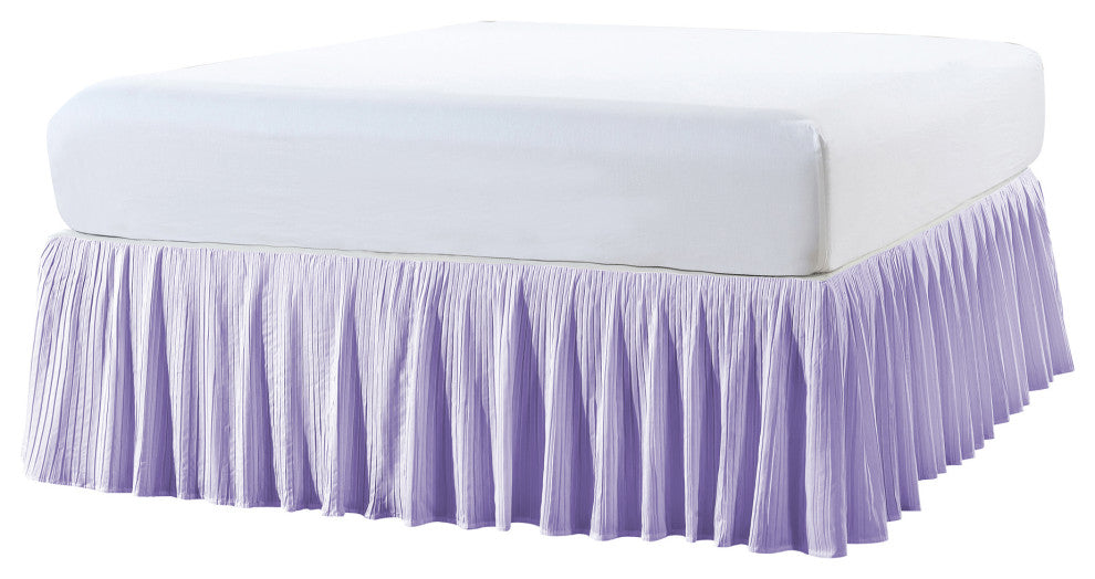 18" Pleated Bed Skirt, Lavender Fog, King