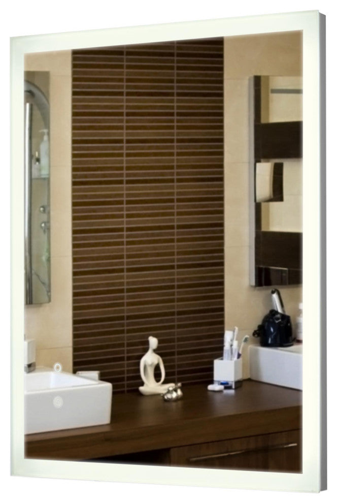 Frosted Bathroom Tri-Color Dimming LED Anti-Fog Wall Mirror - 30" x 36"