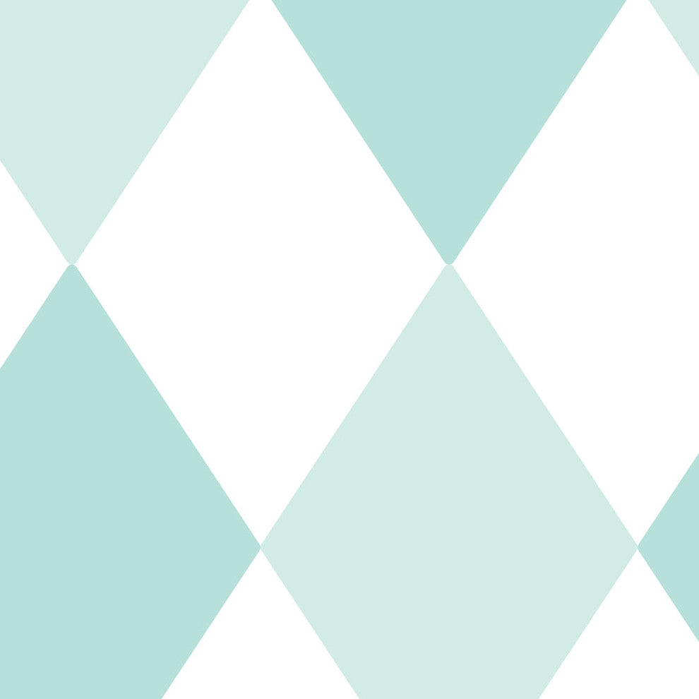 Diamond Peel and Stick Vinyl Wallpaper, Mint Blue, 24"w X 108"h